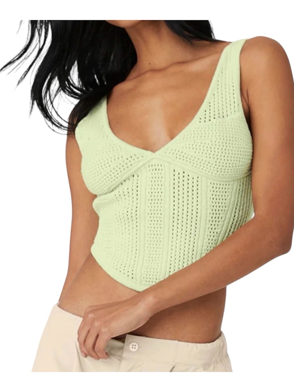 Alo Yoga Open-Knit Chase The Sun Corset Tank!